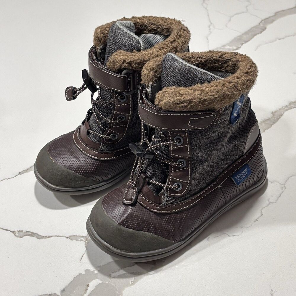 See Kai Run Toddler Boys Jack Brown 3M Thinsulate Insulated Winter Boots Size 10
